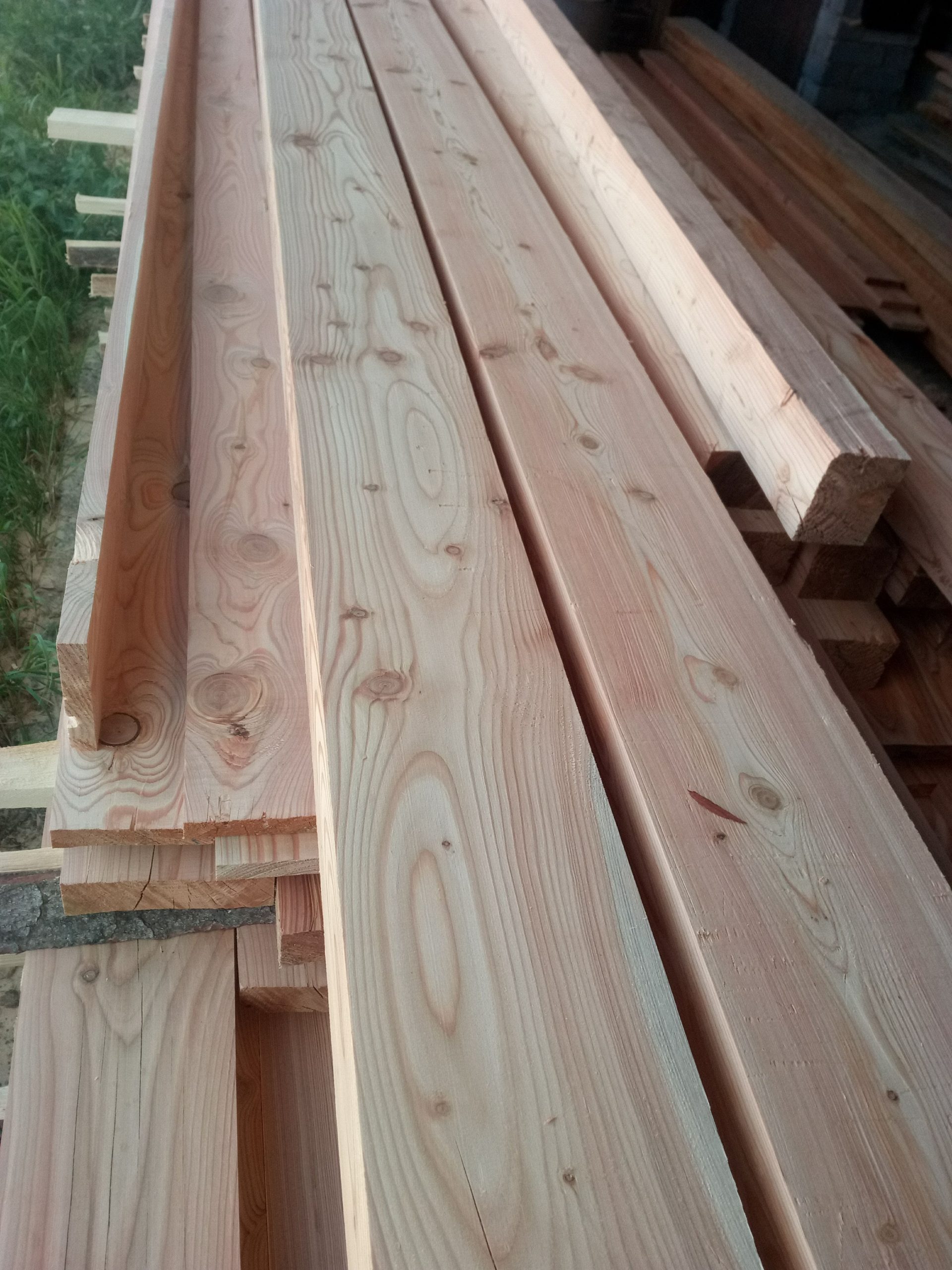 larch battens, planks, beams